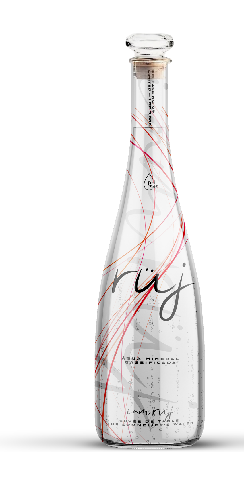 RÜJ Sparkling. Bold. Single-source mineral water
